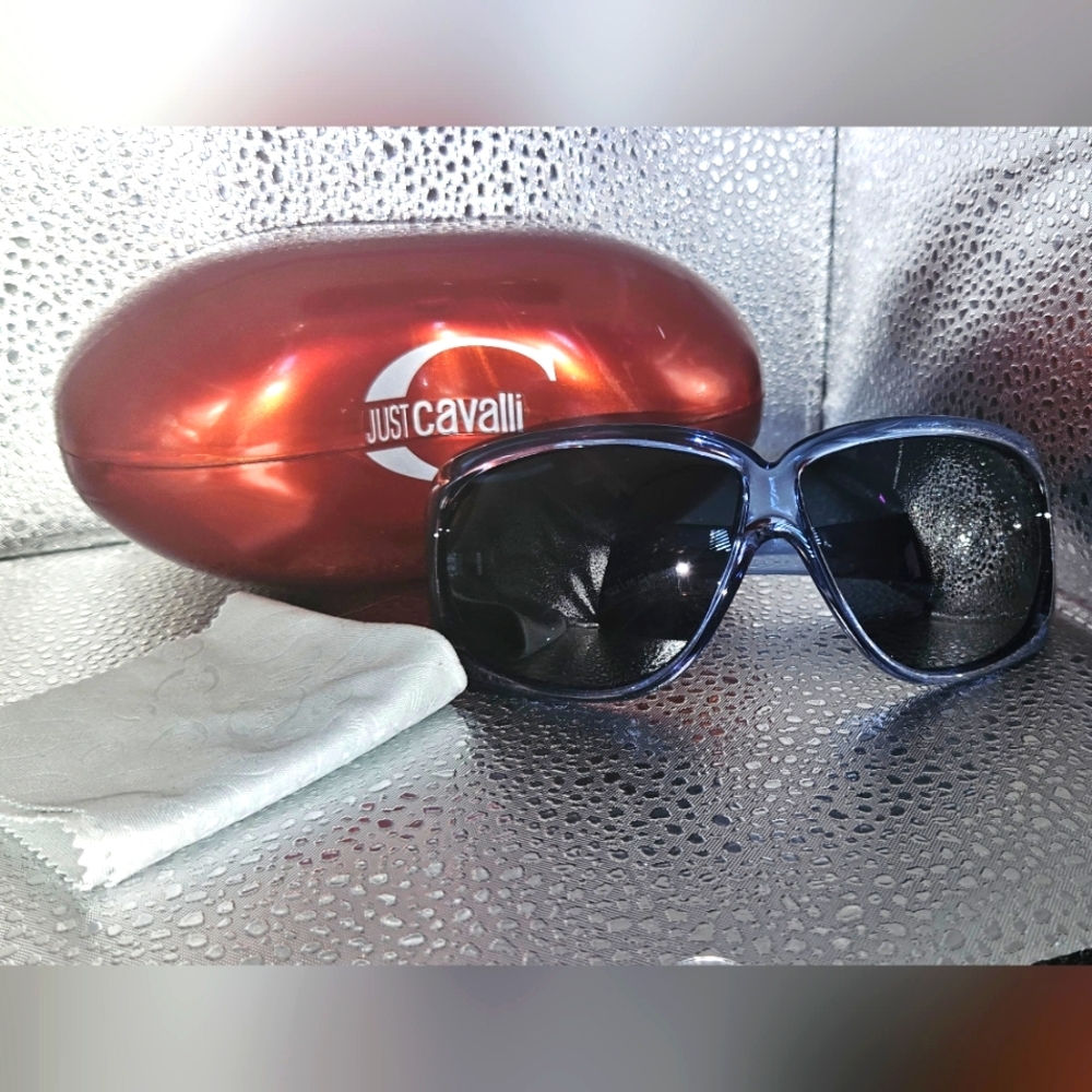 ROBERTO CAVALLI SUNGLASSES CLITO 230S K22 Made in Italy CE Oversized Dark Blue